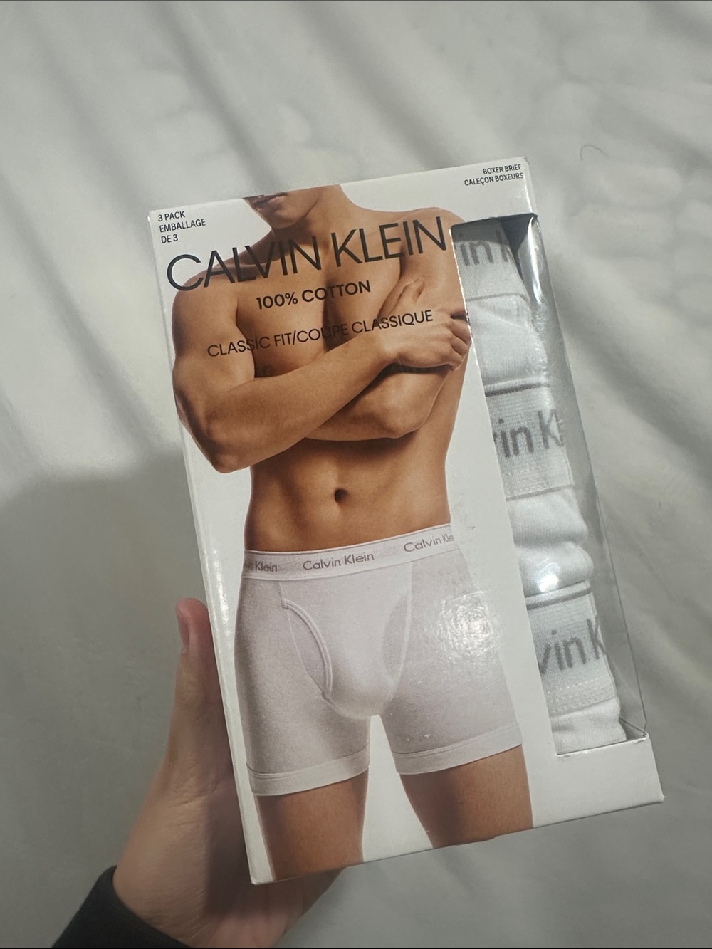 Calvin Klein White Men’s Cotton Boxer Briefs 3-Pack